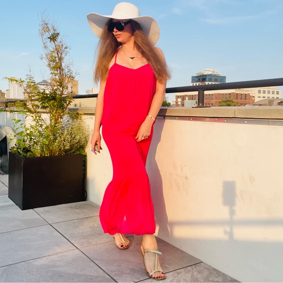 ZARA RIBBED DRESS VOLUMINOUS DRESS WITH BRAIDED STRAPS Fuchsia - Picture 5 of 16